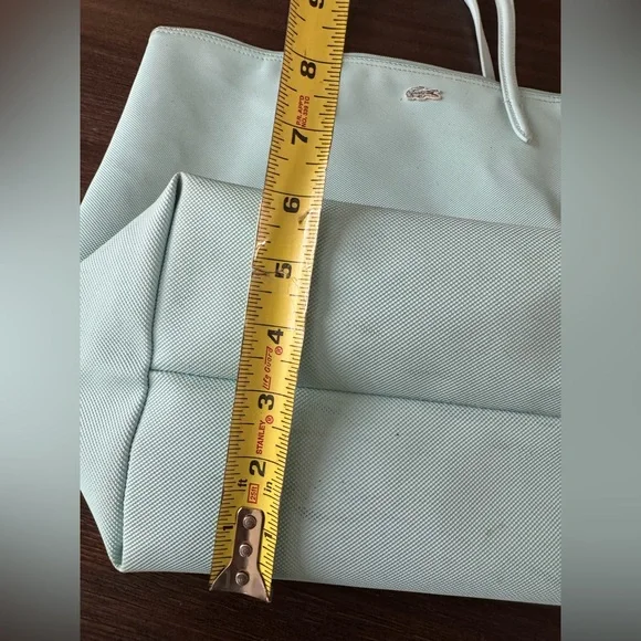 Lacoste Blue Tote Bag Minimalist Design Spacious shopper zip closure - Picture 13 of 15